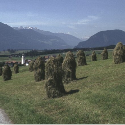 Blick vom Birchet auf Wildermieming mit Stanger