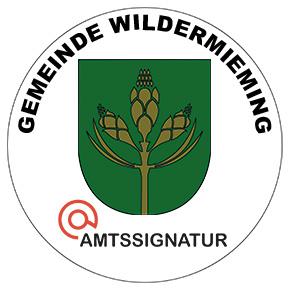 Amtssignatur Farbig - Wildermieming Wappen mit Hinweis auf Amtssignatur